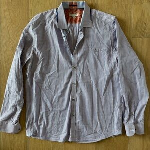 Ted Baker Blue and White Casual Button Down Shirt